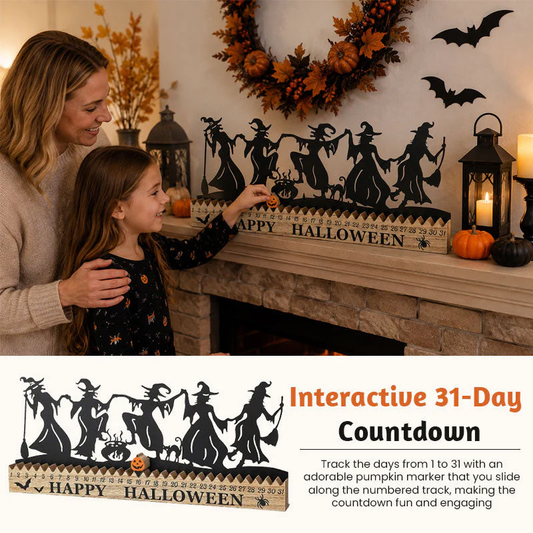 🎃 Halloween Countdown Calendar – Wooden 31-Day Witch & Pumpkin Advent Decor🧙🏠