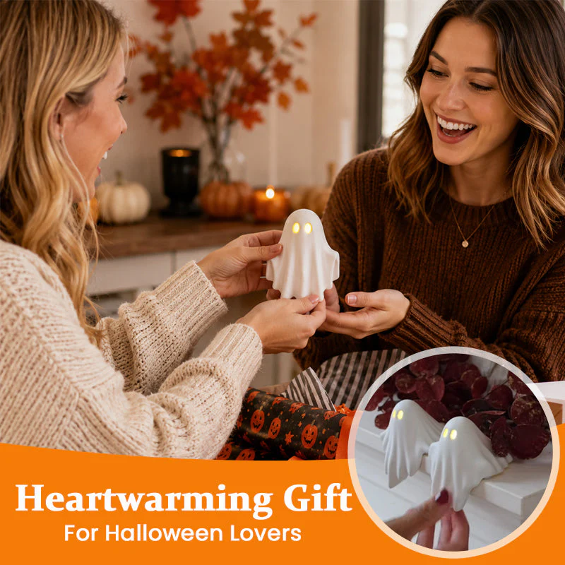 👻 Glowing Cute Ghost LED Halloween Decor – Warm Light Spooky-Free Table Ornament