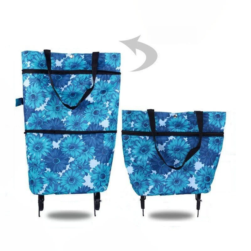๐ Portable Foldable Shopping Cart with Wheels | Lightweight Grocery Trolley for Easy Transport