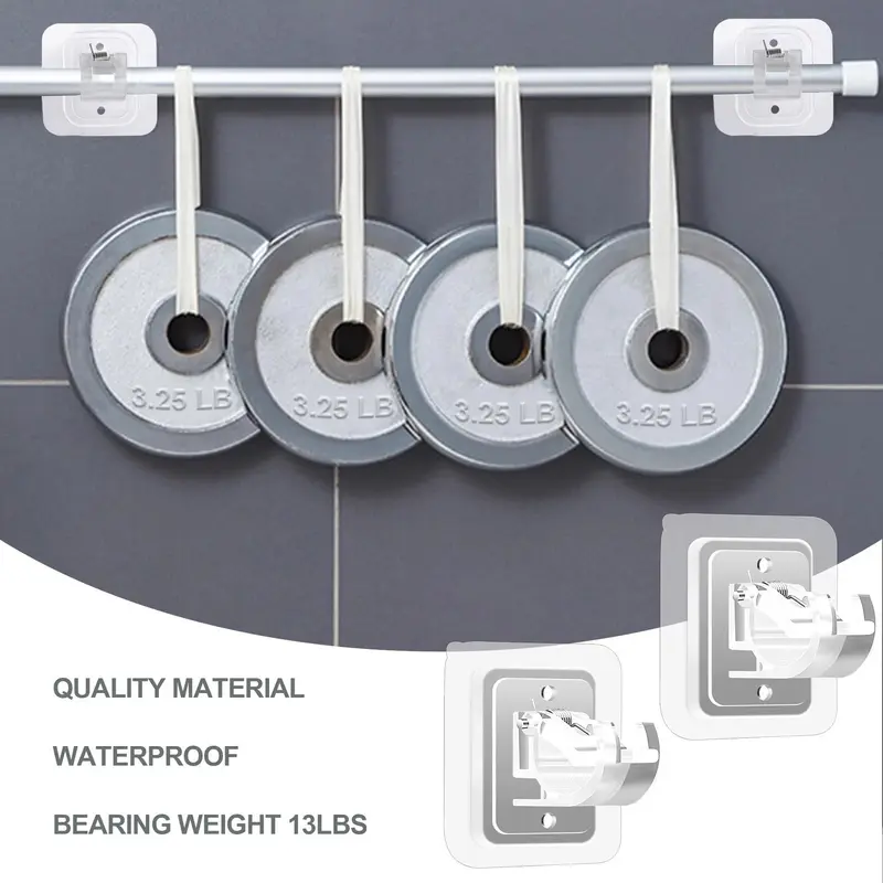 ✨ 8PCS Transparent Curtain Rod Brackets | Strong, Invisible & Easy to Install 🏡