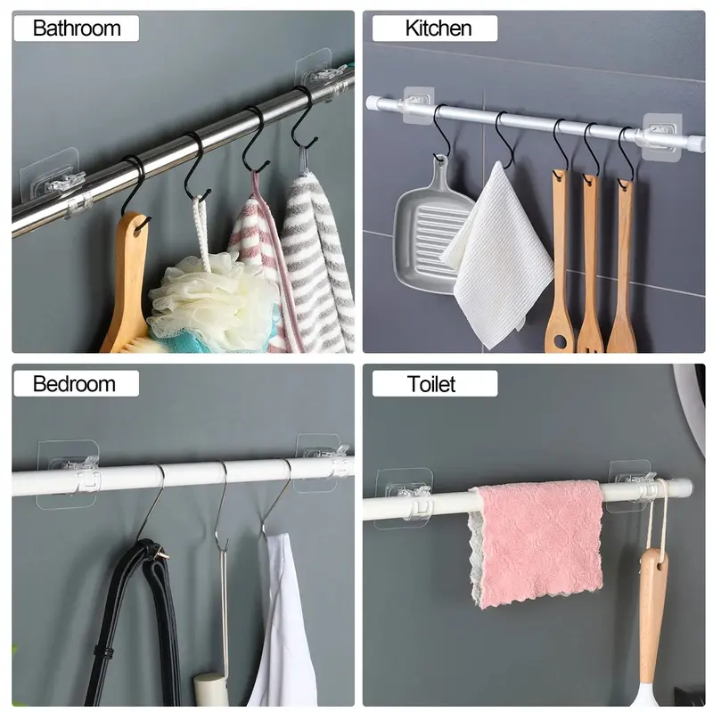 ✨ 8PCS Transparent Curtain Rod Brackets | Strong, Invisible & Easy to Install 🏡