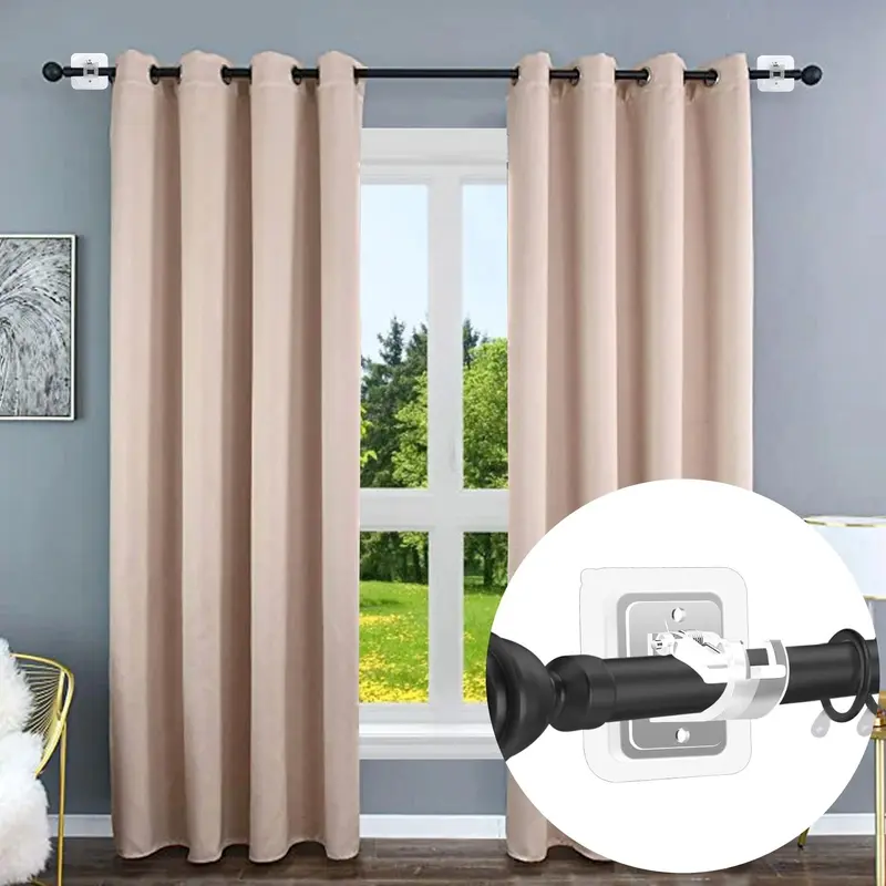 ✨ 8PCS Transparent Curtain Rod Brackets | Strong, Invisible & Easy to Install 🏡