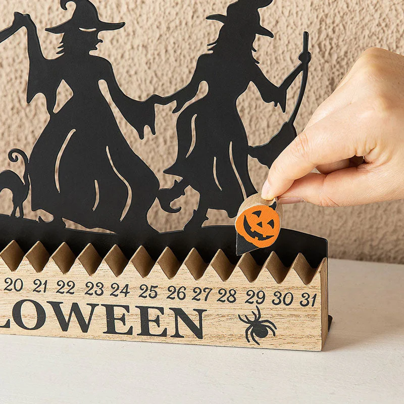 🎃 Halloween Countdown Calendar – Wooden 31-Day Witch & Pumpkin Advent Decor🧙🏠