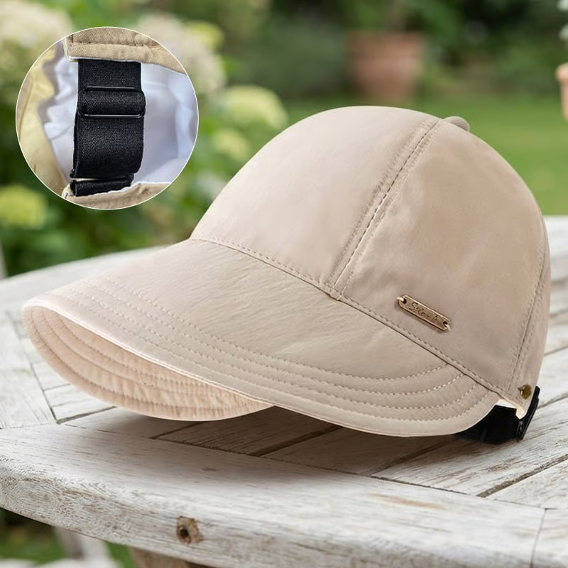 ☀️ Women’s Wide Brim Sun Visor Hat UPF 50+ – Ponytail Open Top Beach & Golf Sun Protection Cap