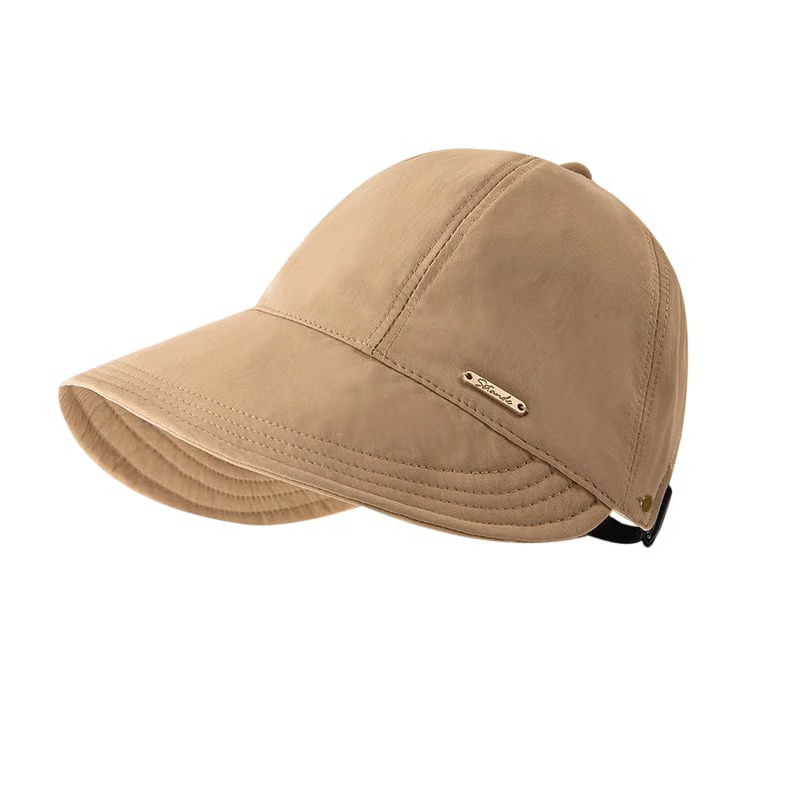 ☀️ Women’s Wide Brim Sun Visor Hat UPF 50+ – Ponytail Open Top Beach & Golf Sun Protection Cap