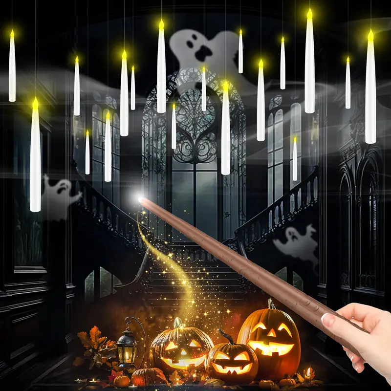 🕯️Floating Candle Magic Set with Wand Remote – Create Instant Holiday Atmosphere ✨🎄