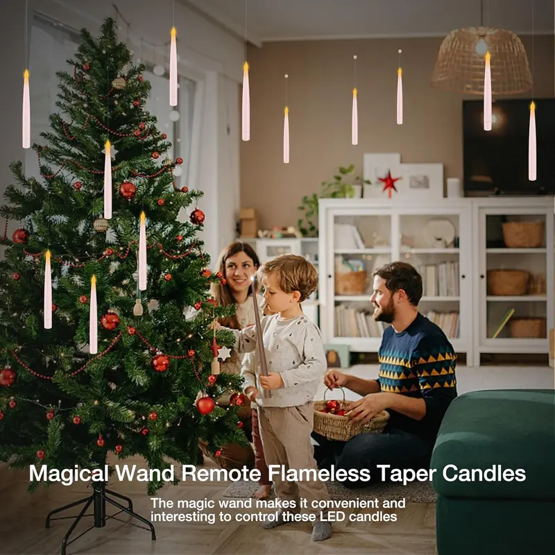 🕯️Floating Candle Magic Set with Wand Remote – Create Instant Holiday Atmosphere ✨🎄