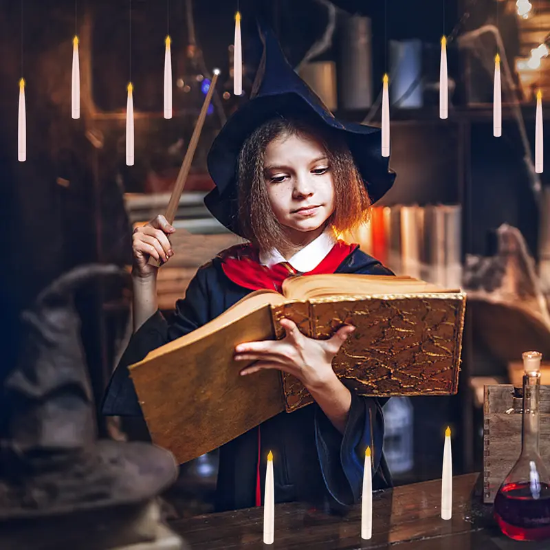 🕯️Floating Candle Magic Set with Wand Remote – Create Instant Holiday Atmosphere ✨🎄