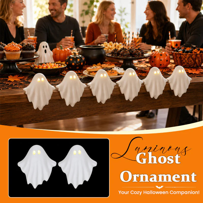 👻 Glowing Cute Ghost LED Halloween Decor – Warm Light Spooky-Free Table Ornament
