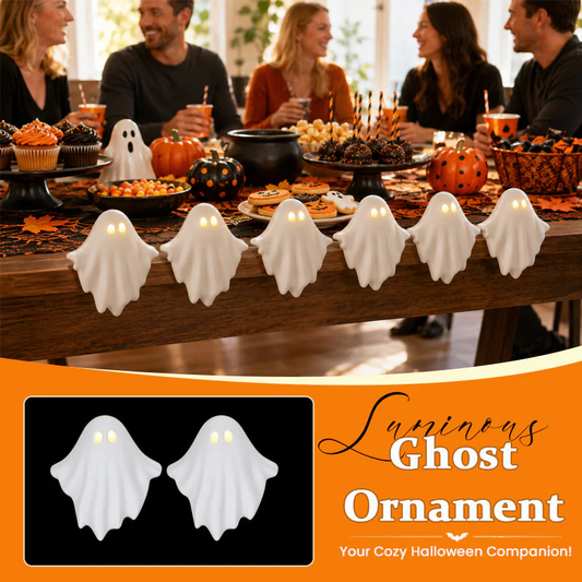 👻 Glowing Cute Ghost LED Halloween Decor – Warm Light Spooky-Free Table Ornament