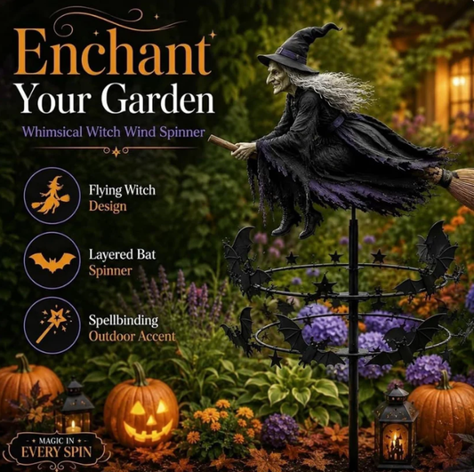 🔥50% Off Last Day -Halloween Early Bird Special🧙‍♀️ The Enchanted Witch Garden Wind Spinner