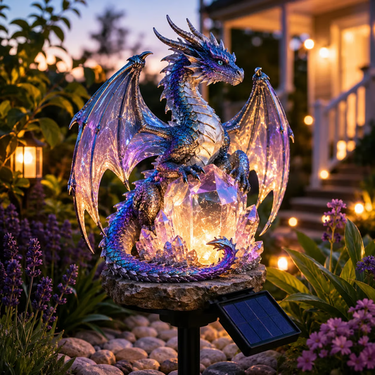 🔥LAST DAY 50% OFF – Solar Crystal Dragon Garden Light – Glowing Fantasy Outdoor Yard Decor with Solar Panel