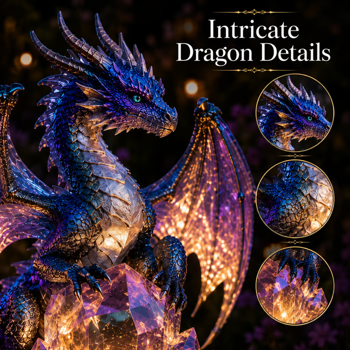🔥LAST DAY 50% OFF – Solar Crystal Dragon Garden Light – Glowing Fantasy Outdoor Yard Decor with Solar Panel