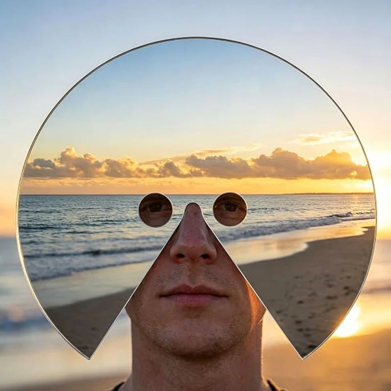 Novel Mirror Face Mask for Creative Outdoor Photography🤩
