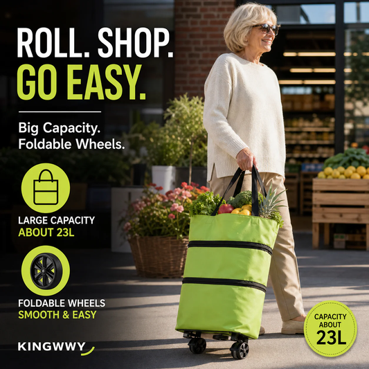 🛒 Portable Foldable Shopping Cart with Wheels | Lightweight Grocery Trolley for Easy Transport