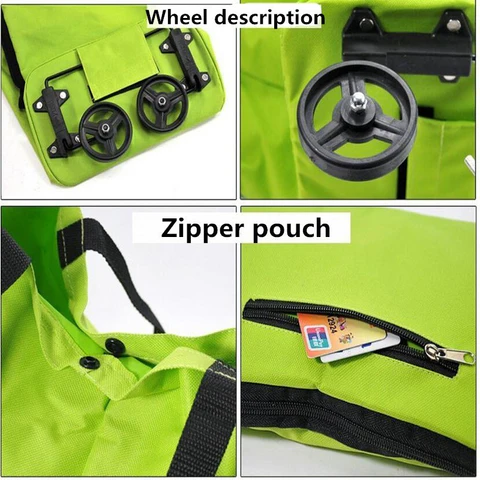 🛒 Portable Foldable Shopping Cart with Wheels | Lightweight Grocery Trolley for Easy Transport