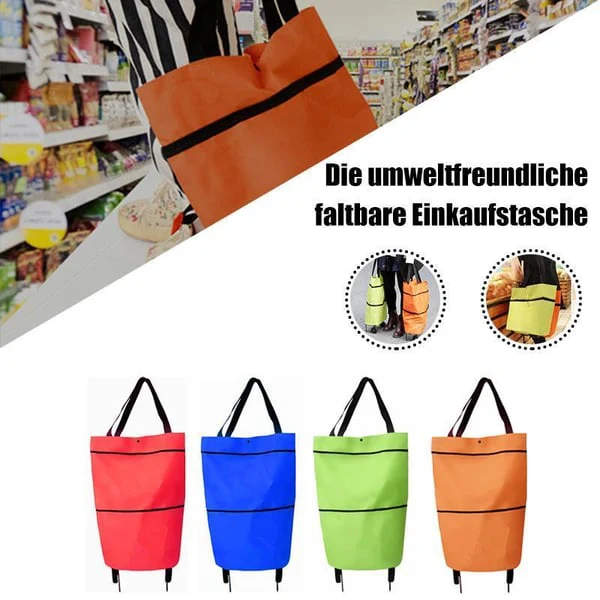 🛒 Portable Foldable Shopping Cart with Wheels | Lightweight Grocery Trolley for Easy Transport